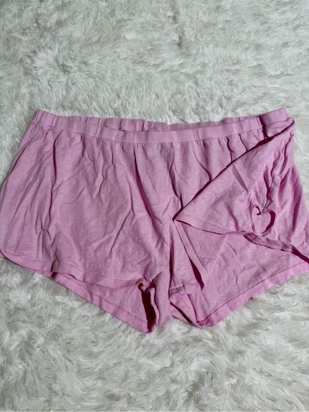 SKIMS 4X Pink Heart Cutout Shorts Valentines Loungewear Comfortable Cute Sleep